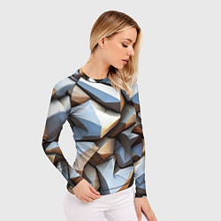 Рашгард женский Каменно металлическая абстракция, цвет: 3D-принт — фото 2