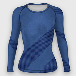 Женский рашгард Синий текстурный с полосой