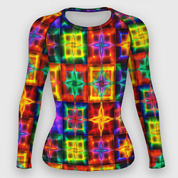 Рашгард женский Неоновое стекло абстракция, цвет: 3D-принт