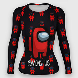 Рашгард женский Игра в кальмара x амонг ас, цвет: 3D-принт