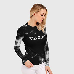 Рашгард женский Ведьмак лого серые краски, цвет: 3D-принт — фото 2