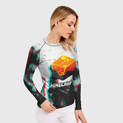 Рашгард женский Minecraft glitch, цвет: 3D-принт — фото 2