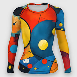 Женский рашгард Динамичный красочный паттерн