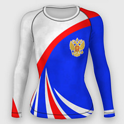 Рашгард женский Герб России - цвета флага, цвет: 3D-принт