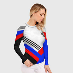 Рашгард женский Герб России - минимализм, цвет: 3D-принт — фото 2
