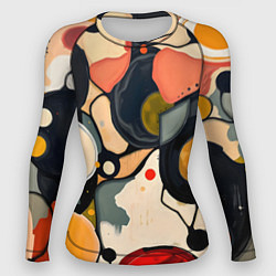 Женский рашгард Абстракция с кругами и краской