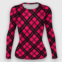 Женский рашгард Чёрно-розовый крупная клетка