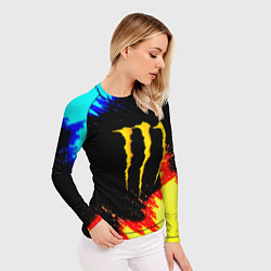 Рашгард женский Monster energy огненные краски, цвет: 3D-принт — фото 2