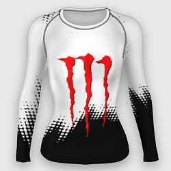 Рашгард женский Monster energy чёрно белые краски, цвет: 3D-принт