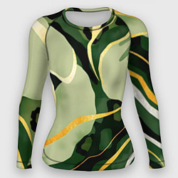 Женский рашгард Зеленый природный паттерн