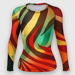 Женский рашгард Жаркая полосатая абстракция