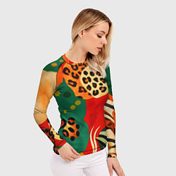 Рашгард женский Анималистичный африканский паттерн, цвет: 3D-принт — фото 2
