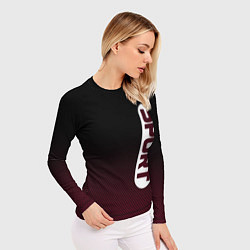 Рашгард женский Sport чёрно-розовый текстурный градиент, цвет: 3D-принт — фото 2