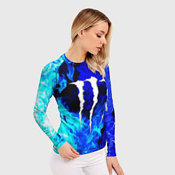 Рашгард женский Monster energy синий дым, цвет: 3D-принт — фото 2