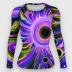 Женский рашгард Абстрактный неоновый космос - чёрная дыра