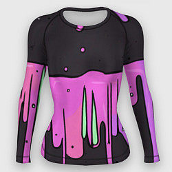 Рашгард женский Фиолетовая текстура на черном фоне, цвет: 3D-принт