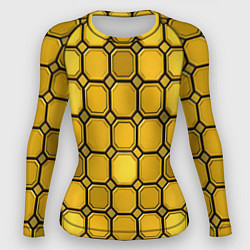 Рашгард женский Золотой паттерн, цвет: 3D-принт