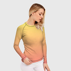 Рашгард женский Градиент нежный жёлто-розовый, цвет: 3D-принт — фото 2