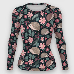 Женский рашгард Ёжики в цветах