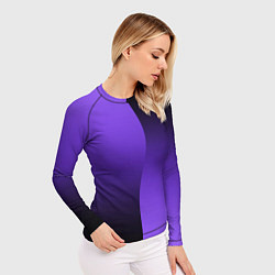 Рашгард женский Чёрно-сиреневый градиент пополам, цвет: 3D-принт — фото 2