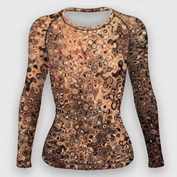 Рашгард женский Светлый коричневый абстрактная текстура, цвет: 3D-принт