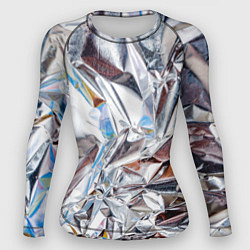 Женский рашгард Зеркальная металическая фольга текстура