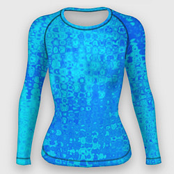 Рашгард женский Голубой неоновый абстрактная текстура, цвет: 3D-принт