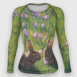 Рашгард женский Кролики в цветах, цвет: 3D-принт