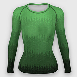 Рашгард женский Зеленый градиент текстурные полосы, цвет: 3D-принт