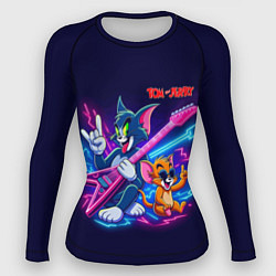 Рашгард женский Том и Джерри рок музыканты - неоновое свечение, цвет: 3D-принт
