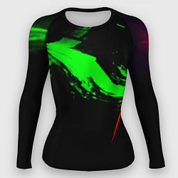 Женский рашгард Color black green red