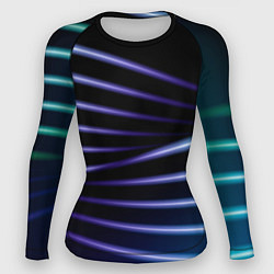Рашгард женский Color black blue, цвет: 3D-принт