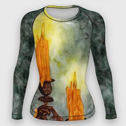 Женский рашгард Две горящие свечи в темноте