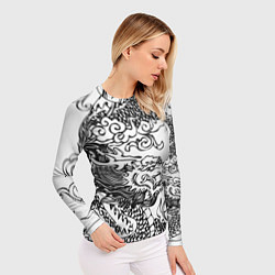 Рашгард женский Татуировка дракона на белом, цвет: 3D-принт — фото 2