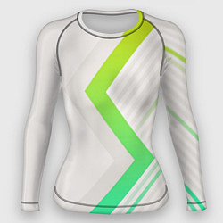 Рашгард женский Color white line green, цвет: 3D-принт