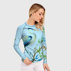 Рашгард женский Акварельная цапля у пруда, цвет: 3D-принт — фото 2