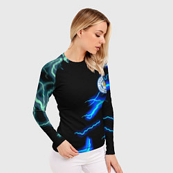 Рашгард женский Лестер Сити шторм, цвет: 3D-принт — фото 2