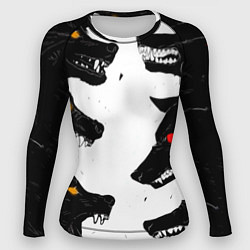 Рашгард женский Волки со светящимися глазами, цвет: 3D-принт