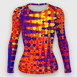 Рашгард женский Пламенный сочный оранжево-синий, цвет: 3D-принт