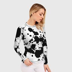 Рашгард женский Брызги черной краски, цвет: 3D-принт — фото 2