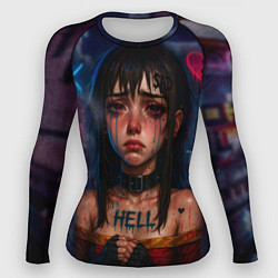 Рашгард женский Девушка с разбитым сердцем, цвет: 3D-принт