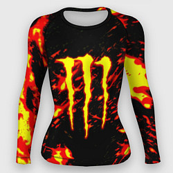 Рашгард женский Monster energy огненное лого, цвет: 3D-принт