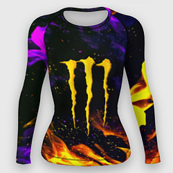 Женский рашгард Monster energy лого в огне