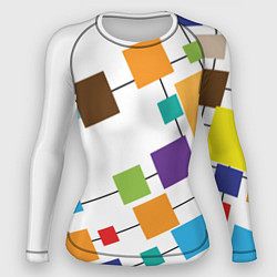 Женский рашгард Разноцветные квадраты