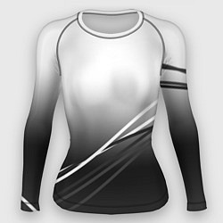 Рашгард женский Градиент с полосами из белого в тёмный, цвет: 3D-принт