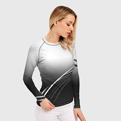 Рашгард женский Градиент с полосами из белого в тёмный, цвет: 3D-принт — фото 2