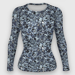 Женский рашгард Серо-голубой мелкий камень текстура