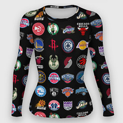Женский рашгард Команды НБА на черном фоне
