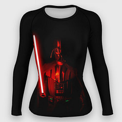 Женский рашгард Вейдер в темноте с мечом