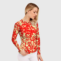 Рашгард женский Пятнистый красно-жёлтый, цвет: 3D-принт — фото 2